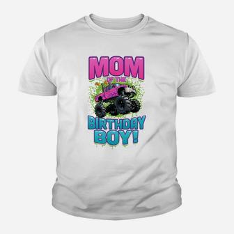 Monster Truck Mom Of The Birthday Boy Gift Youth T-shirt | Crazezy UK
