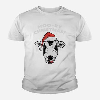 Moory Christmas Cow Moo Funny Farm Animal Xmas Farmer Gift Sweatshirt Youth T-shirt | Crazezy
