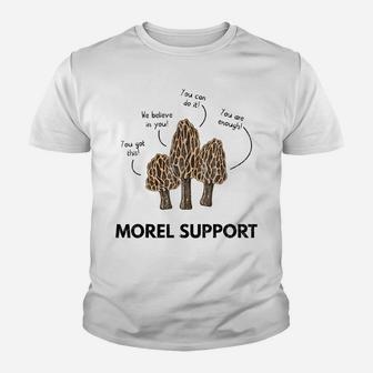 Morel Support Funny Mushroom Hunting Mycologist Graphic Youth T-shirt | Crazezy