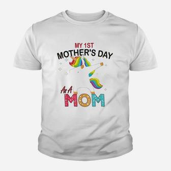 My 1St Mothers Day As A Mom Youth T-shirt | Crazezy AU