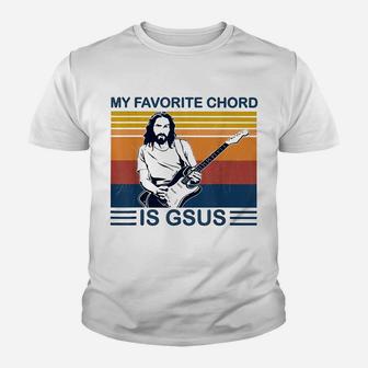 My Favorite Chord Is Gsus Jesus Play Guitar Retro Vintage Youth T-shirt | Crazezy