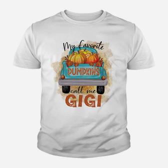 My Favorite Pumpkins Call Me Gigi Cute Grandma Fall Truck Sweatshirt Youth T-shirt | Crazezy DE