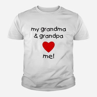My Grandma And Grandpa Love Me Youth T-shirt | Crazezy DE
