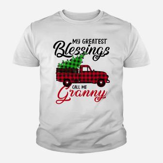 My Greatest Blessings Call Me Granny Xmas Gifts Christmas Youth T-shirt | Crazezy