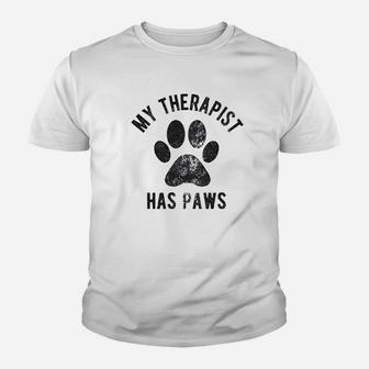 My Therapist Has Paws Youth T-shirt | Crazezy UK