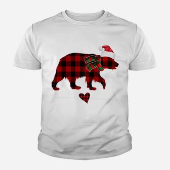 Nana Bear Christmas Pajama Red Plaid Buffalo Family Gifts Youth T-shirt | Crazezy