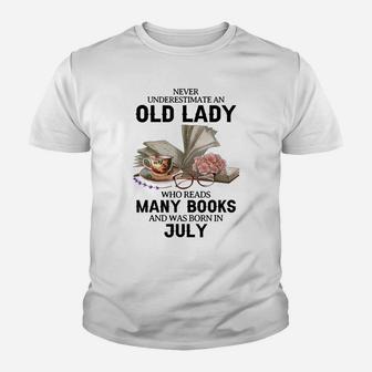 Never Underestimate An Old Lady Who Reads Many Books Women Youth T-shirt | Crazezy