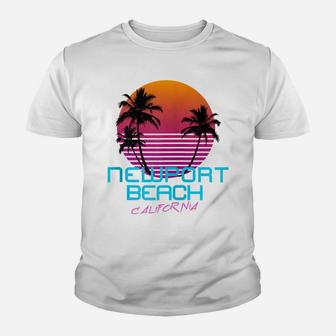 Newport Beach California Retro 80'S Sunset Zip Hoodie Youth T-shirt | Crazezy