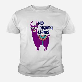 No Drama Llama Cute Youth T-shirt | Crazezy CA