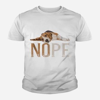 Nope Lazy Beagle Dog Puppy Pet Animal Fur Paw Tee Youth T-shirt | Crazezy