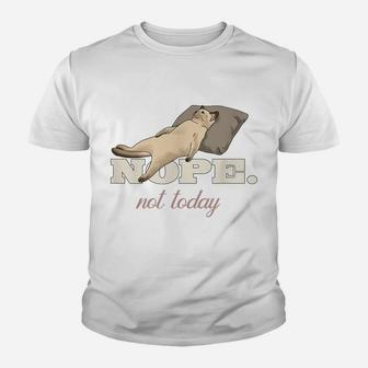 Nope Not Today Lazy Cat Tired Graphic Youth T-shirt | Crazezy DE