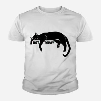 Not Today Lazy Sleepy Kitty Cat Lovers Funny Cute Nope Fun Youth T-shirt | Crazezy CA