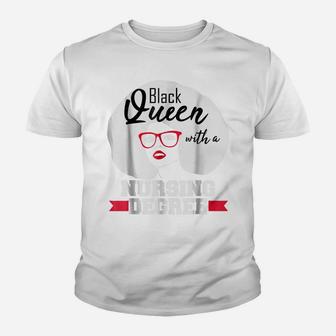 Nurse Black Queen Nursing Degree T-Shirt Lpn Cna Lvn Gift Youth T-shirt | Crazezy UK