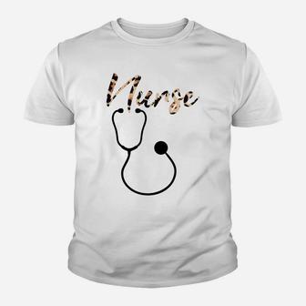 Nurse Gift Rn Lpn Cna Healthcare Cheetah Heart Leopard Funny Youth T-shirt | Crazezy CA