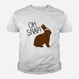 Oh Snap Funny Chocolate Bunny Easter Youth T-shirt | Crazezy CA