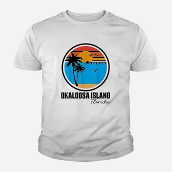 Okaloosa Island Florida Sunset Ocean Palm Tree Fishing Pier Youth T-shirt | Crazezy