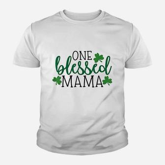 One Blessed Mama Lucky Mama Youth T-shirt | Crazezy