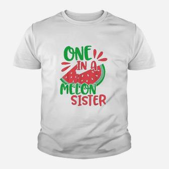 One In A Melon Sister Watermelon Youth T-shirt | Crazezy
