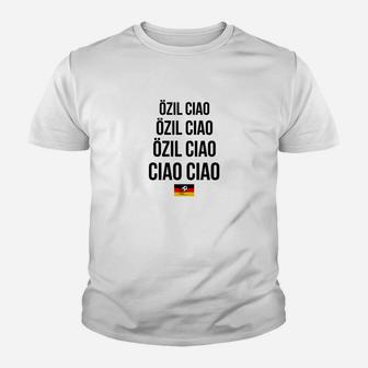 Özil Ciao-Print Fanshirt mit Deutschlandflagge – Weiß Kinder Tshirt - Seseable