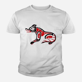 Pacific Northwest Coast Wolf Youth T-shirt | Crazezy