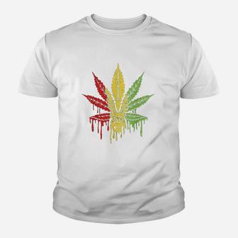 Paint Drip 420 Rasta Stoner Gift Youth T-shirt | Crazezy