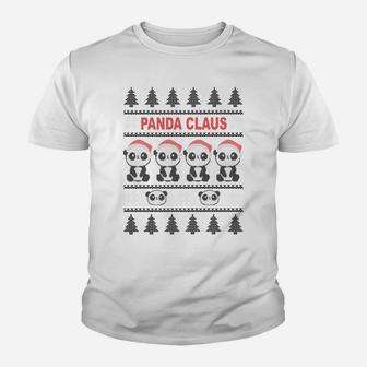 Panda In Santa Hat - Funny Ugly Christmas Panda Claus Sweatshirt Youth T-shirt | Crazezy
