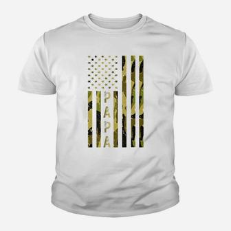 Papa American Flag Camo Grandpa Dd Gift For Men Youth T-shirt | Crazezy