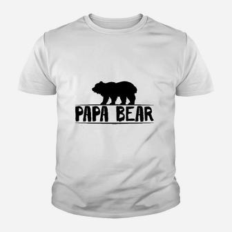 Papa Bear Daddy Dad Father Grizzly Youth T-shirt | Crazezy
