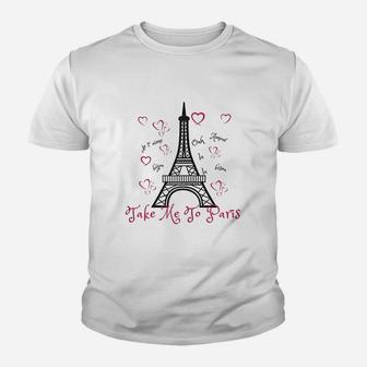 Paris Eiffel Tower Take Me To Paris Youth T-shirt | Crazezy DE