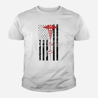 Patriot Nurse Ladies Fit Thin Red Line Youth T-shirt | Crazezy DE
