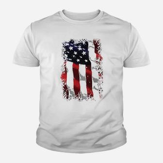 Patriotic American Flag Baseball Youth T-shirt | Crazezy
