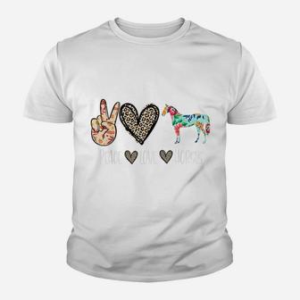 Peace Love Horses Funny Tee For Horse Lover Youth T-shirt | Crazezy DE
