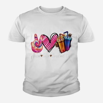 Peace Love Loaded Tea Tie Dye Hippie Tea Lover Youth T-shirt | Crazezy AU