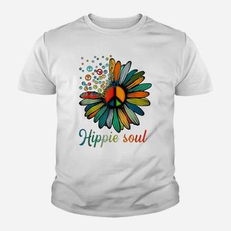 Peace Sign Hippie Soul Tshirt Flower Daisy Lovers Gifts Youth T-shirt | Crazezy UK