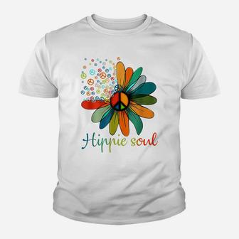 Peace Sign Hippie Soul Tshirt Flower Daisy Lovers Gifts Youth T-shirt | Crazezy AU