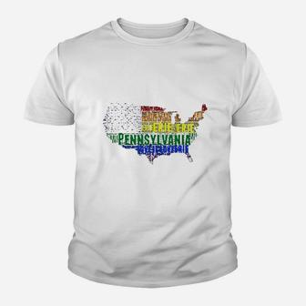 Pennsylvania Erie Love Wins Equality Lgbtq Pride Youth T-shirt | Crazezy