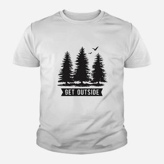 Pine Trees Get Outside Cool Outdoor Adventure Youth T-shirt | Crazezy DE