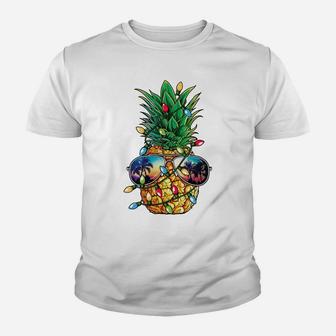 Pineapple Christmas Tree Lights Xmas Men Gifts Sunglasses Sweatshirt Youth T-shirt | Crazezy CA