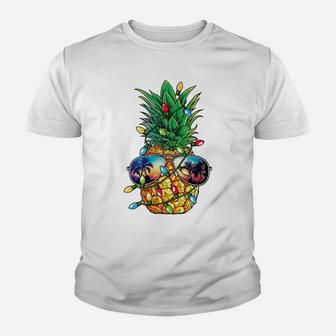 Pineapple Christmas Tree Lights Xmas Men Gifts Sunglasses Youth T-shirt | Crazezy