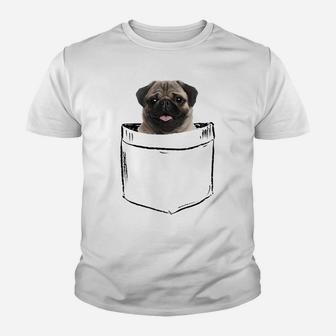 Pocket Baby Pug Lover Dad Mom Funny Kidding Youth T-shirt | Crazezy