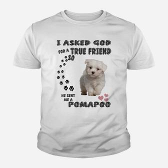 Pooranian Dog Mom, Pompoo Dad Pomeroodle Print, Cute Pomapoo Youth T-shirt | Crazezy DE
