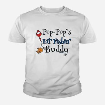 Pop Pop's Lil Fishing Buddy Youth T-shirt | Crazezy