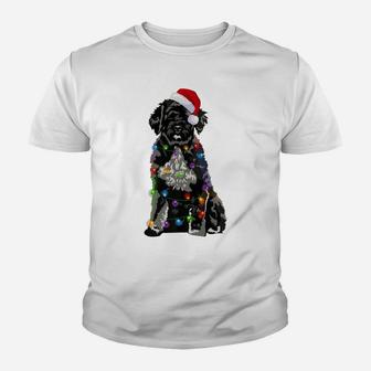 Portuguese Water Dog Christmas Lights Xmas Dog Lover Youth T-shirt | Crazezy UK