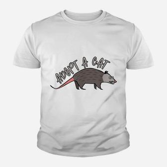 Possum Adopt A Cat Ugly Opossum Lovers Vintage Gift Youth T-shirt | Crazezy CA