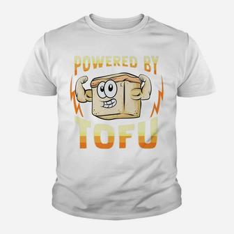 Powered By Tofu Funny Vegan Gift Youth T-shirt | Crazezy
