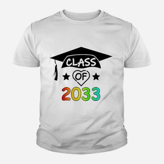 Pre K 12Th Grade Hand Prints Space Graduation Class Of 2033 Youth T-shirt | Crazezy