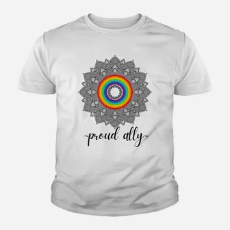 Proud Ally Lgbtqia Gay Pride Month Celebration Youth T-shirt | Crazezy