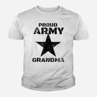 Proud Army Grandma Military Patriotic Distressed T Shirt Youth T-shirt | Crazezy AU