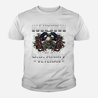 Proud Mom Of A Us Army Veteran Military Vet's Mother Youth T-shirt | Crazezy UK