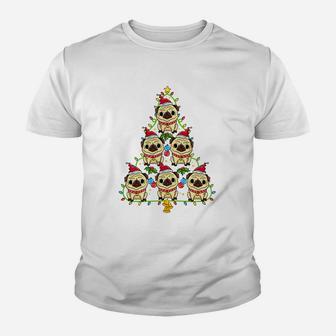 Pug Christmas Tree Sweatshirt Xmas Gift For Pug Lover Youth T-shirt | Crazezy UK